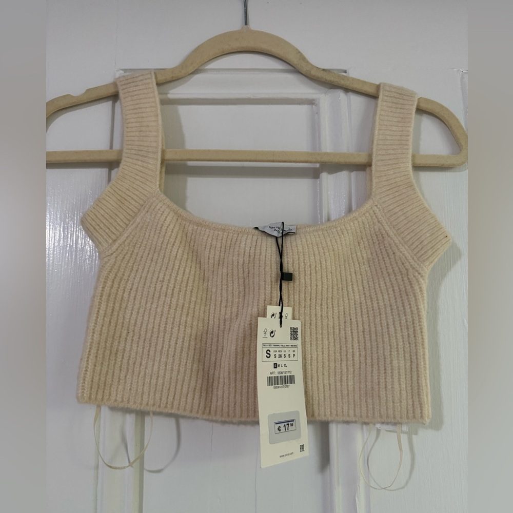Zara cropped sweater tank top